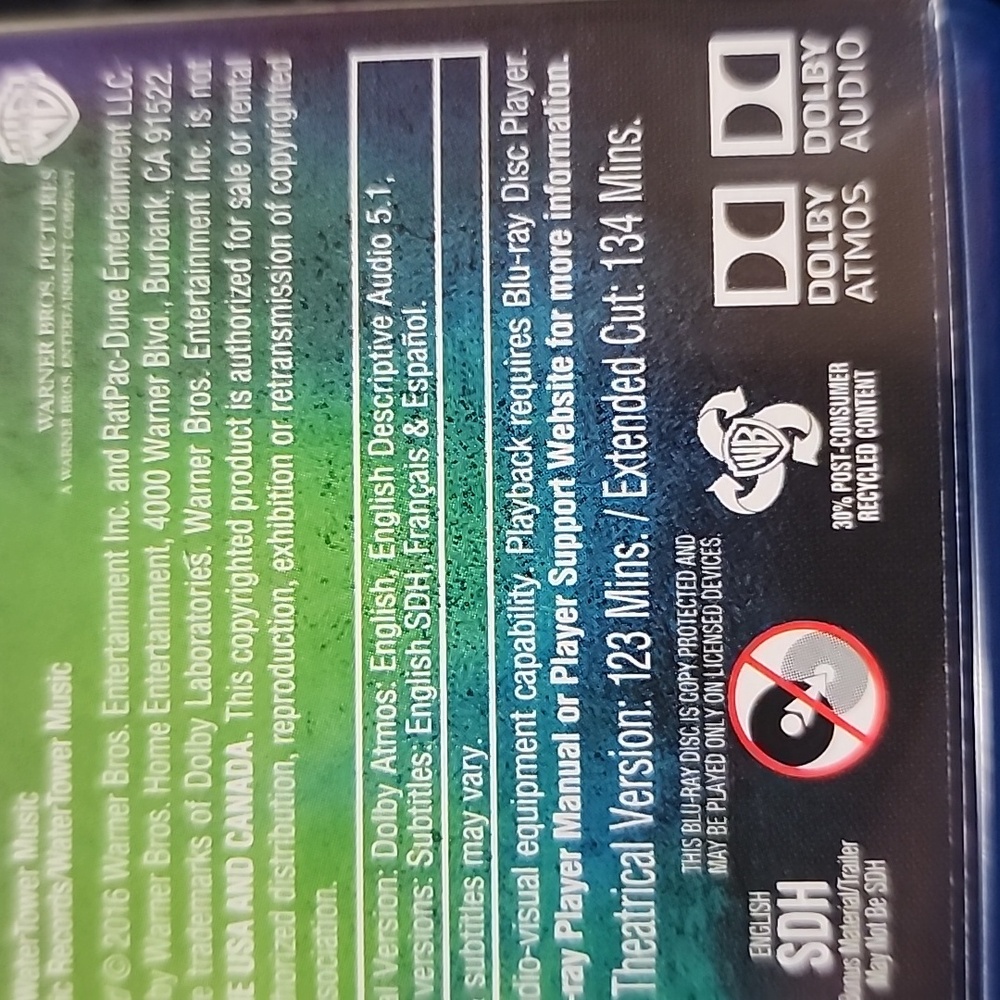 Suicide Squad Extended Cut Blu-ray. PG-13.  3-DVD SET - Picture 9 of 11